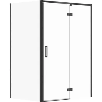 CERSANIT/S - Sprchový kout LARGA 120x80 černý, pravý, čiré sklo S932-126/80