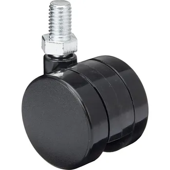 Nábytkové kování StrongCastors kolečko 40mm s čepem M10 černá (StrongCastors kolečko 40mm s čepem M10 černá)