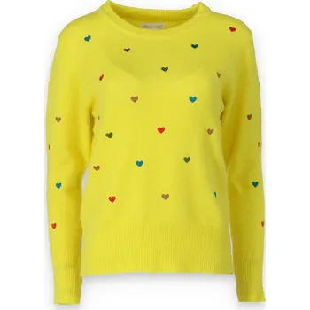 Dámské oblečení Elegantní svetřík s aplikací JF89570 Itálie barva: žlutá, velikost: Univerzální-jedna velikost