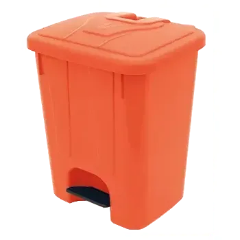 Odpadkový koš BRUNO - 25, koš nášlapný plastový s víkem, objem 25l, oranžový
