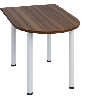 Stolová podnož LJ 28 - 12 přístavba jednací, kovová podnož bílá, síla desky 25 mm, široká 1200 mm, ořech královský