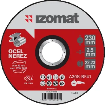 Řezný kotouč Kotouč řezný IZOMAT ocel/nerez A30S-T41 230x2,5 mm