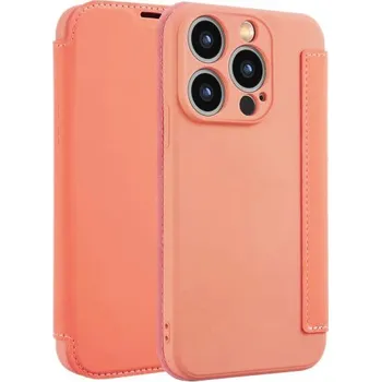 Pouzdro na mobilní telefon Peněženkové pouzdro ze silikonu a PU kůže pro iPhone 15 Pro - oranžové