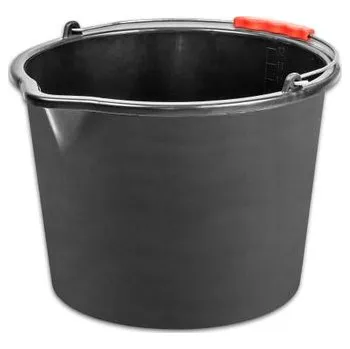 Zednická nádoba STREND Vedro ReCycled® 12 lit, stavebné, plast, s výlevkou, plastový úchyt, čierne