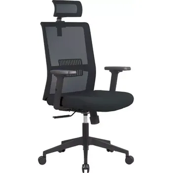 DAREN kancelářská židle s podhlavníkem, kříž nylon, černá