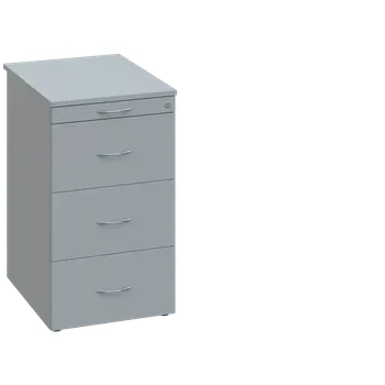 Zásuvkový kontejner EKC 2 - 61 kontejner přístavný, 4-zásuvkový, deska 25 mm, centrální zámek, tužkovnice, šedá