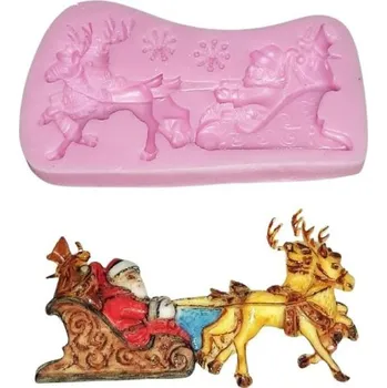 Forma na pečení Cesil Silikonová forma Santa se sáněmi 11 x 6 cm