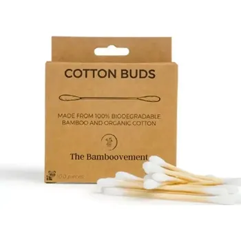 Vatová tyčinka Bamboovement bambusové vatové tyčinky s biobavlnou 100 ks