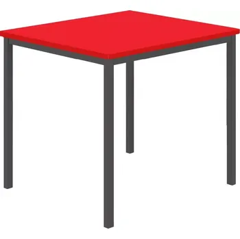 Jídelní stůl JSB 80 jídelní stůl, kovová podnož černá, deska 18 mm, 800x800 mm, červená flamengo