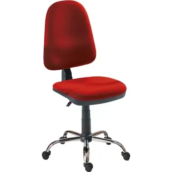 1080/MEK CR židle kancelářská, kříž chrom, koženka SK 7 - koženka červená