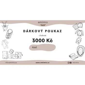Dárkový potravinový koš Dárkový poukaz v hodnotě 3000 Kč Formát: Tištěný dárkový poukaz