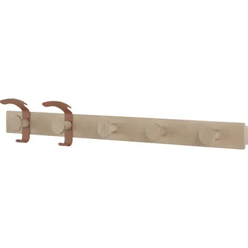 Věšák Muuto, Věšák na liště Avail s hnědými háčky dub světlý - Formadore