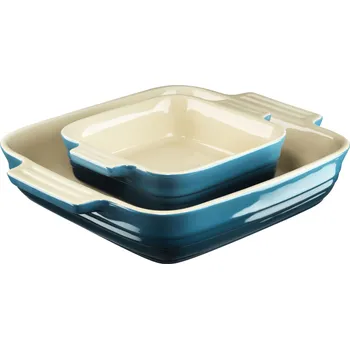 Pánev Le Creuset, Pečící formy Le Creuset čtvercové 14 + 23 cm modrozelené 2 ks - Formadore