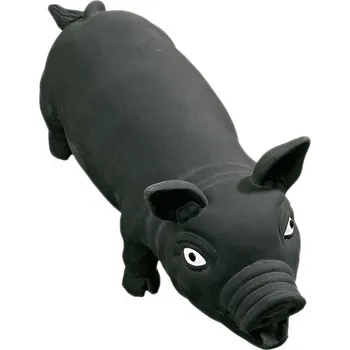 Hračka pro psa Hračka FLAMINGO latex - chrochtající prase černé 33cm