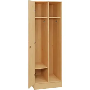 Šatní skříň SLS - 61S šatní skříň dřevěná, 1-dveřová, háček, 1800x600x500, sokl, javor horský