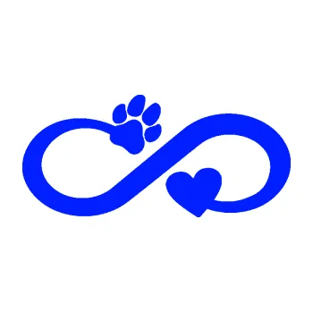 samolepka Infinity 006 pravá srdíčko a tlapka (19 - modrá dynamic) SAMOLEPKA NA AUTO, NÁLEPKA, FÓLIE, POLEP, TUNING, VLASTNÍ TEXT, TISK, AUTOSAMOLEPKY.cz, POLEPY, OBRÁZEK, LOGO, 3D STICKERS