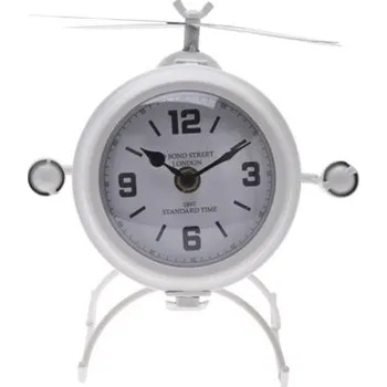 Hodiny Stolní hodiny Helikoptéra - bílé 21 x 22 x 21 cm