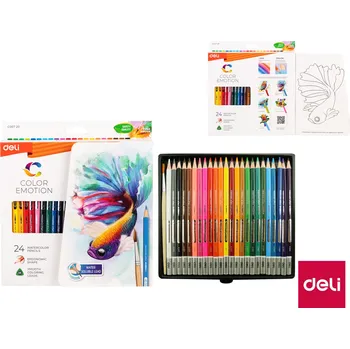 Pastelky Deli Color Emotion aquarelové 24 barev