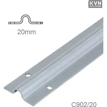 Pohon brány Omega vodicí profil U ø 20 mm pro posuvné brány, pozinkovaný i po hranách - 5-metrový kus omega profilu C902/20