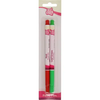 Jedlá dekorace na dort Jedlý fix - FunCakes - sada červený a zelený