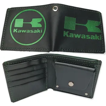 Peněženka Kožená peněženka Kawasaki 02 Barva: černá/zelená