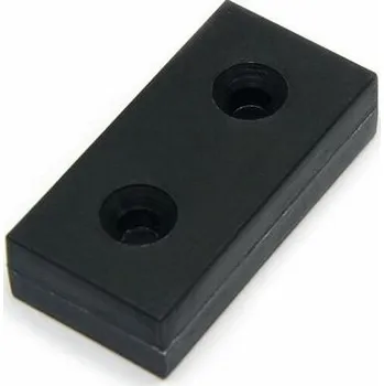 Dekorativní magnet Neodymový magnet kvádr 39&nbsp;×&nbsp;19&nbsp;×&nbsp;10&nbsp;mm, černý, vodotěsný plast, 2&nbsp;otvory M4, síla 13&nbsp;kg