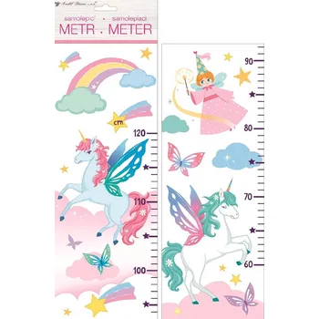 Samolepící dekorace Samolepky na zeď dětský metr Jednorožec do 120 cm