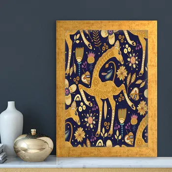 Obraz ASIR Obraz na MDF s rámem HRAVÁ ŽIRAFA 24 x 29 cm