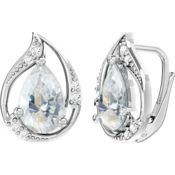 Šperk Couple, Neotřelé náušnice Bethany, bílé zlato a&nbsp;zirkony, 585-66-3-0376.1B00.0.00.001.08