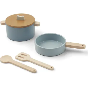 Dětská kuchyňka Liewood Dřevěné nádobí Antonio Blue Liewood Antonio Play Cooking Set