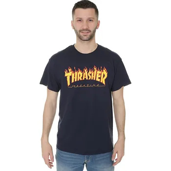 tričko Thrasher Flame Logo - Navy Blue L