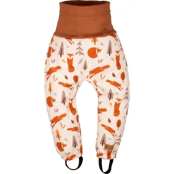 Chlapecké kalhoty Dětské rostoucí softshellové kalhoty s membránou Monkey Mum® - Liščí hrátky 86/92
