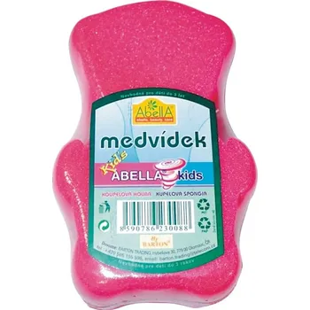 Abella Medvídek Kids koupelová houba pro děti různé barvy 12 cm 1 kus