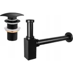 MEXEN/S - Umyvadlový sifon s výpustí click-clack bez přepadu, černý 7991660-70