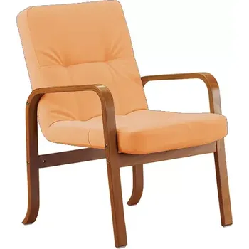 Sedací souprava RO - 10 křeslo čalouněné koženkou Holy, dřevěné HOLY P1 - koženka meruňková