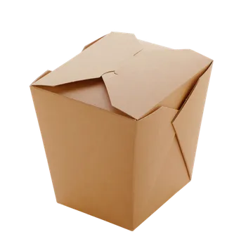 Jednorázové nádobí EcoPack Papírový box EKO na nudle 460 ml hnědý nastavitelné chlopně bal/35 ks