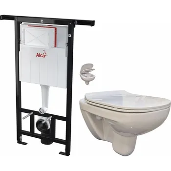 WC sada ALCA Jádromodul - předstěnový instalační systém bez tlačítka + WC bez oplachového kruhu Edge + SEDÁTKO AM102/1120 X EG1