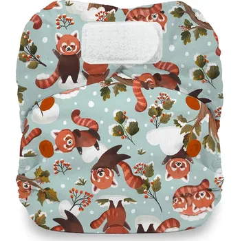 Plenkové kalhoty Thirsties Natural Newborn AIO na SZ - Red Panda