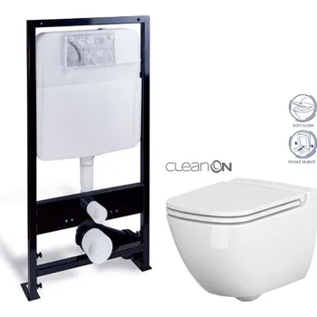 PRIM předstěnový instalační systém bez tlačítka + WC CERSANIT CLEANON CASPIA + SEDÁTKO PRIM_20/0026 X CP1