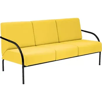 Sedací souprava SPA 3 černý lak, koženka AN 036 - koženka žlutá