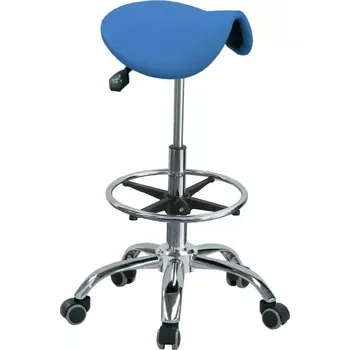 LZ 34 H židle lékařská, kruh pro nohy, kříž chrom, ekokůže, modrá