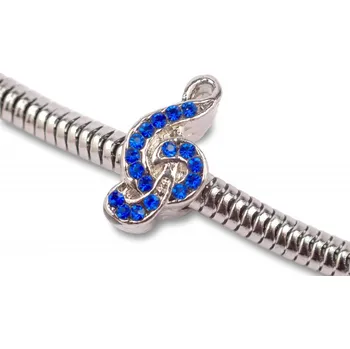 Náramek Náramek Houslový klíč s kamínky 16 cm Barva: Modrá