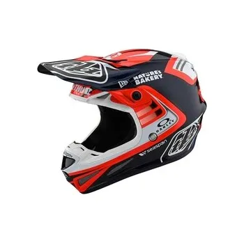 Helma na motorku Mx Helma Troy Lee Designs SE4 Carbon Helmet Flash Team Blue / Red, Velikost S (55-56cm)