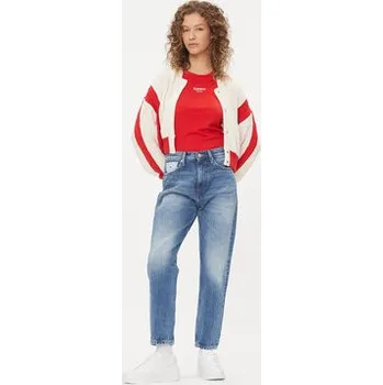 Dámský svetr Tommy Jeans Kardigan Archive DW0DW15856 Écru Regular Fit M