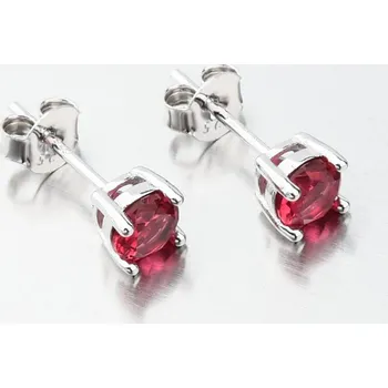 Náušnice Dámské náušnice stříbro 925 zirkon s červeným červené kameny UPST-121679