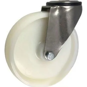 Příslušenství k zahradní technice Polyamidové kolo 200 mm nerezová otočná vidlice s otvorem ZABI