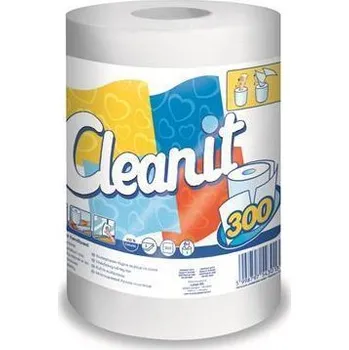 Utěrka Papírové utěrky "CLEANIT 300", bílá, 2-vrstvé, role, LUCART