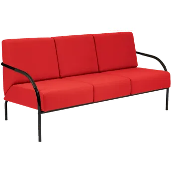 Sedací souprava SPA 3 černý lak, látka SUE S 2 - látka červená