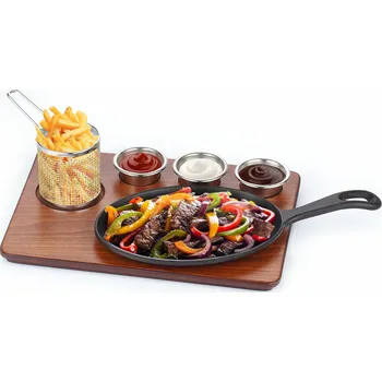 Pánev G.Gastro Servírovací set Fajita - 6dílný - velká litinová pánev s rukojetí