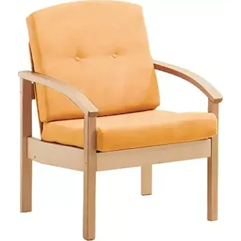 Sedací souprava RO - 01 křeslo čalouněné koženkou Holy, dřevěné HOLY P1 - koženka meruňková